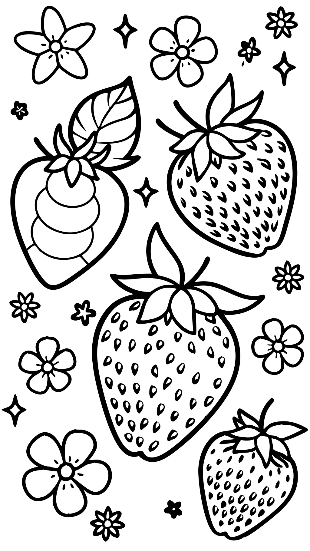 coloring pages of strawberries